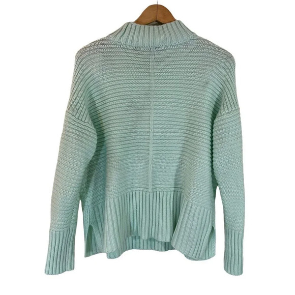 Apt. 9 Mint Textured Knit Sweater XL Mock Neck Long Sleeves Acrylic Side Slits - Picture 2 of 7